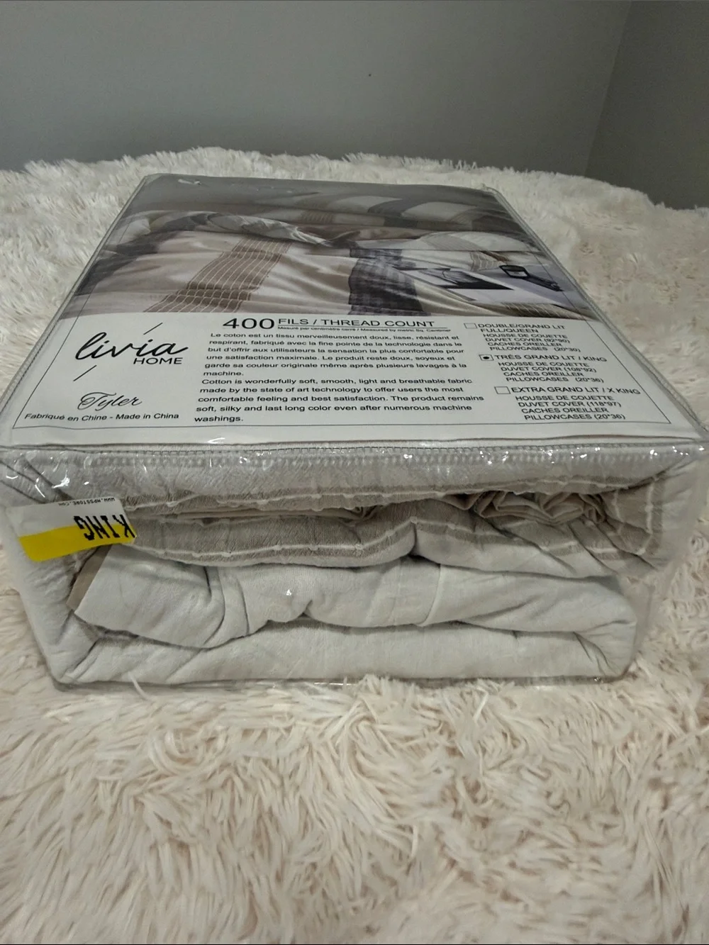 Livia Home 400 Fils Thread Count Size King .